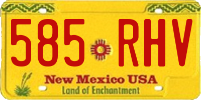 NM license plate 585RHV