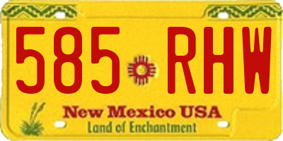 NM license plate 585RHW