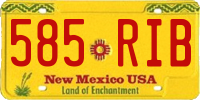 NM license plate 585RIB