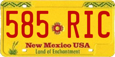 NM license plate 585RIC