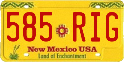 NM license plate 585RIG