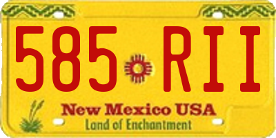 NM license plate 585RII