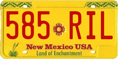 NM license plate 585RIL