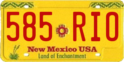 NM license plate 585RIO