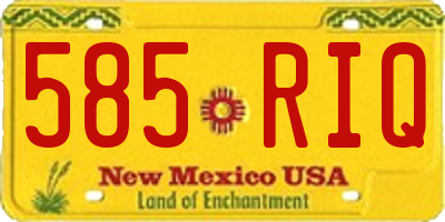 NM license plate 585RIQ