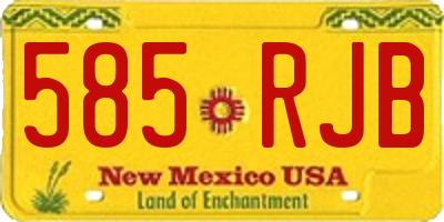 NM license plate 585RJB