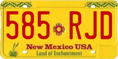 NM license plate 585RJD