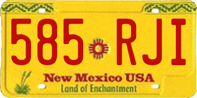 NM license plate 585RJI