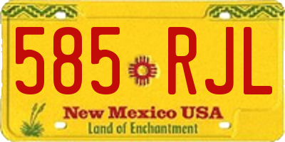 NM license plate 585RJL