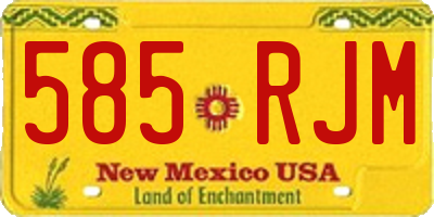 NM license plate 585RJM