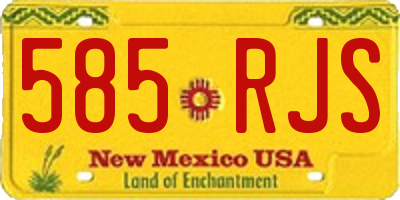 NM license plate 585RJS