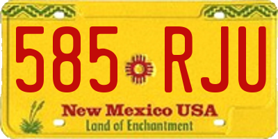 NM license plate 585RJU