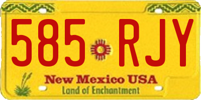 NM license plate 585RJY
