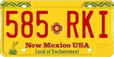 NM license plate 585RKI