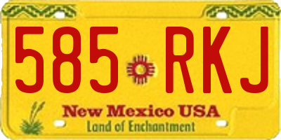NM license plate 585RKJ