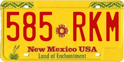 NM license plate 585RKM