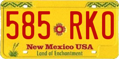 NM license plate 585RKO