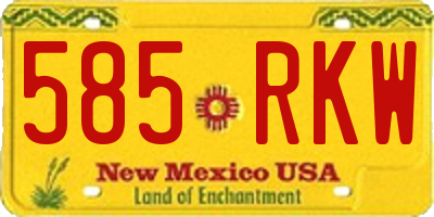 NM license plate 585RKW