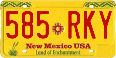 NM license plate 585RKY