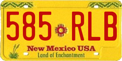 NM license plate 585RLB