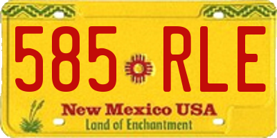 NM license plate 585RLE