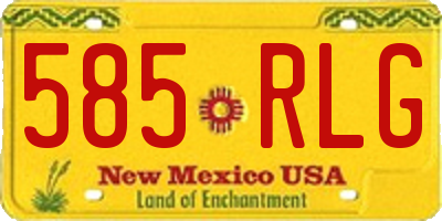 NM license plate 585RLG