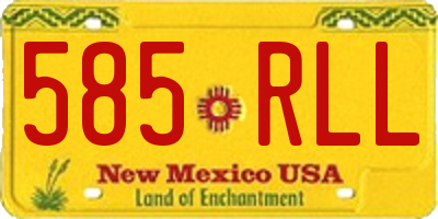 NM license plate 585RLL