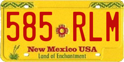 NM license plate 585RLM