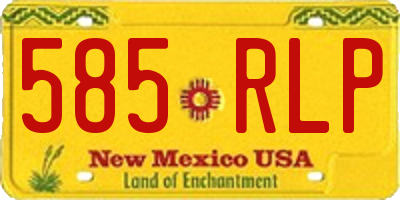 NM license plate 585RLP