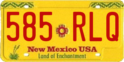 NM license plate 585RLQ