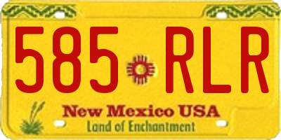 NM license plate 585RLR