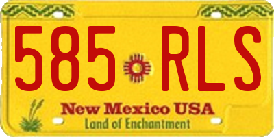 NM license plate 585RLS