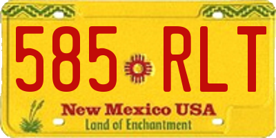 NM license plate 585RLT