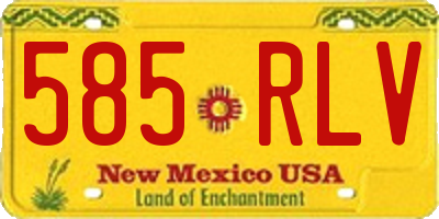 NM license plate 585RLV