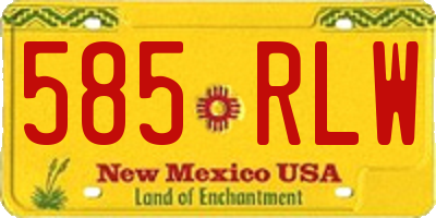 NM license plate 585RLW