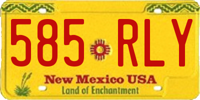 NM license plate 585RLY
