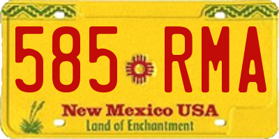 NM license plate 585RMA
