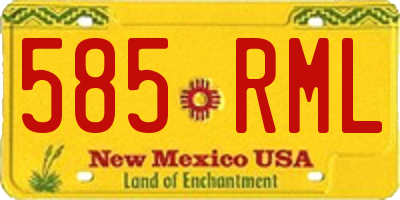 NM license plate 585RML