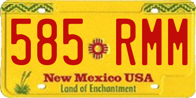 NM license plate 585RMM
