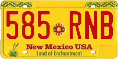 NM license plate 585RNB