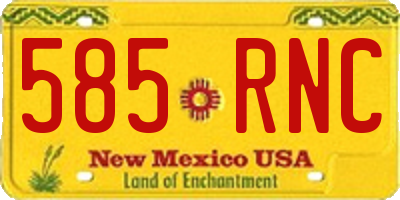 NM license plate 585RNC