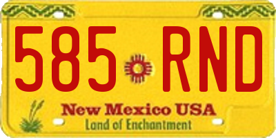NM license plate 585RND