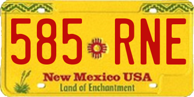 NM license plate 585RNE