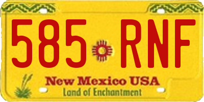 NM license plate 585RNF