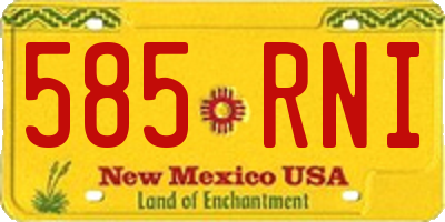 NM license plate 585RNI