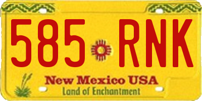 NM license plate 585RNK