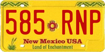 NM license plate 585RNP