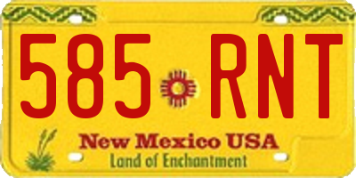 NM license plate 585RNT