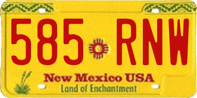 NM license plate 585RNW