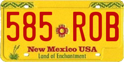 NM license plate 585ROB